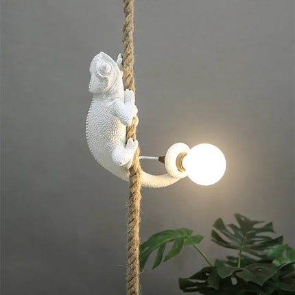 Lustre suspension rétro animalier en résine pour café — LZ4X9P