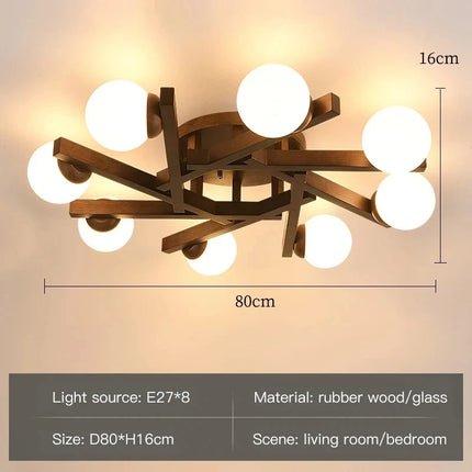 Lustre en bois au design nordique lumineux pour intérieur — LZ4P9XJ