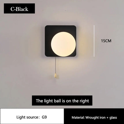 Applique murale LED moderne en verre avec interrupteur pour chambre d'enfant — LZ4X9T2