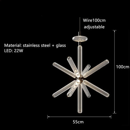 Suspension tubes en verre transparent réglable style nordique — LZ4P9XQ
