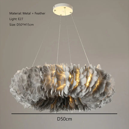 Lustre LED nordique moderne à plumes pour décoration intérieure — LZ4G7Q2