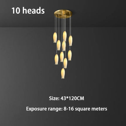 Lustre suspension LED en céramique tulipe rotative Duplex — LZ4X9P2