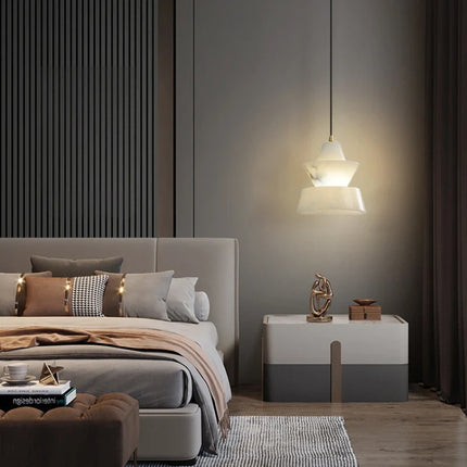 Suspension lustre en marbre naturel style rétro nordique — LZ4X9T