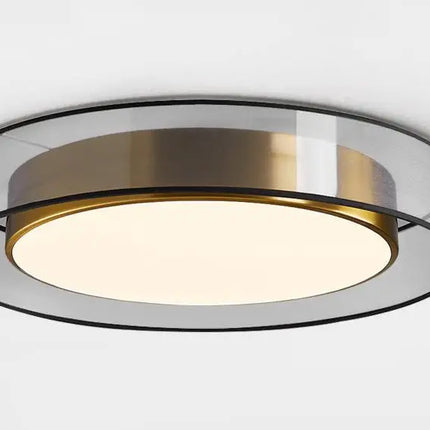 Plafonnier vintage en PVC avec éclairage cuivre et bande LED intégrée — LZ4X9T