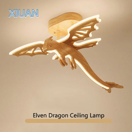 Lustre en bois dinosaure pour chambre enfant et salle de jeux — LZ4X9P2