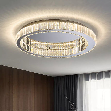 Plafonnier LED rond moderne avec effet cristal — LZ4X9P2Q