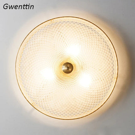 Plafonnier en cuivre et verre pour intérieur style loft moderne — LZ4X9T