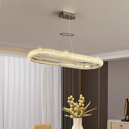 Lustre moderne en chrome et cristal pour intérieur — LZ4X9P2