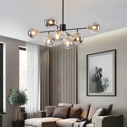 Lustre LED moderne en verre moléculaire de luxe — LZ4X9P2