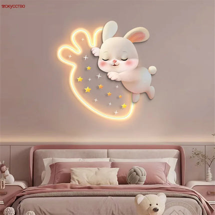 Applique murale décorative lapin aux fraises pour chambre d’enfant — LZ4X9T2