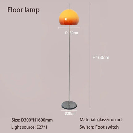 Lampe de table LED rétro en verre dégradé orange style Bauhaus — LZ4F9XQ