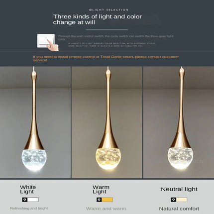 Suspension moderne en cristal design épuré — LZ4X9T