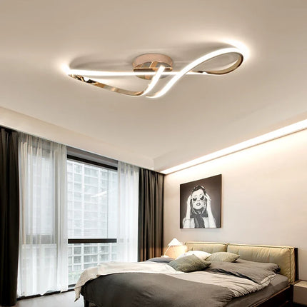 Plafonnier LED doré chromé pour salon et salle à manger — LZ4P9XQ