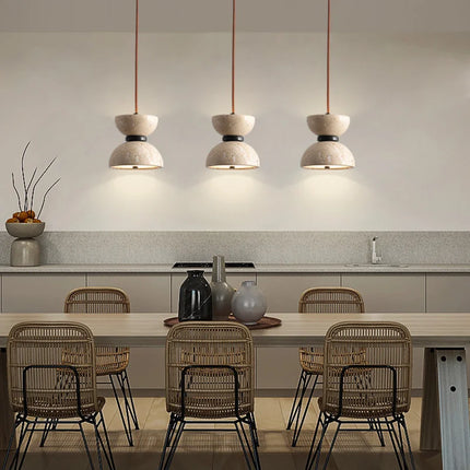 Suspension rétro en pierre naturelle avec éclairage nordique créatif — LZ4P9X