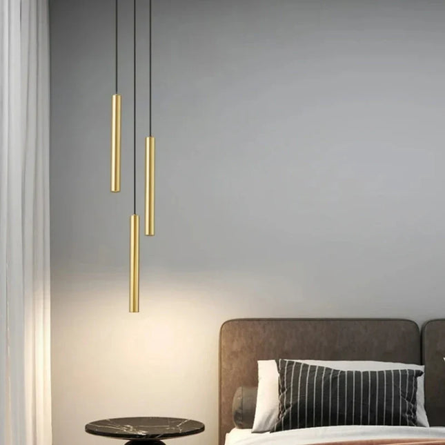 Lustre LED moderne en cuivre avec fil réglable pour hôtel — LZ4P9XQ