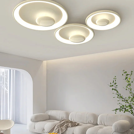 plafonnier led rond style crème variable avec télécommande