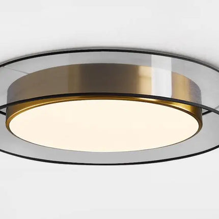Plafonnier vintage en PVC avec éclairage cuivre et bande LED intégrée — LZ4X9T
