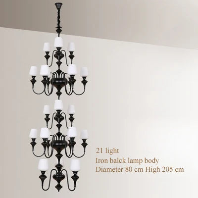 Lustre en cuivre avec abat-jour en verre moderne et élégant — LZ4X9P