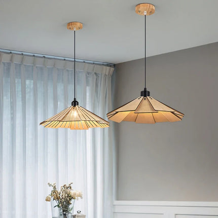 Suspension Wabi-Sabi en bois avec luminaires LED intégrés — LZ4X9Q2
