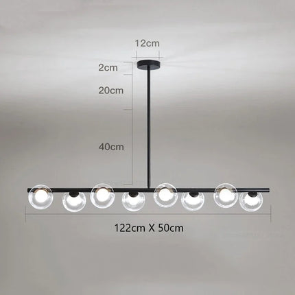 Lustre LED moderne avec billes en verre style nordique — LZ4P7XQ