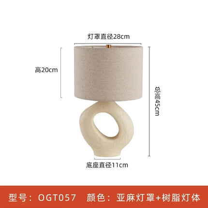 Lampe de bureau design moderne en résine wabi-sabi décorative — LZ4X9T