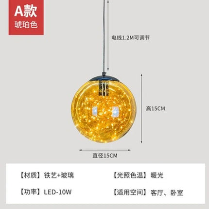 Lustre suspension en verre étoilé pour décoration moderne — LZ4X9P2
