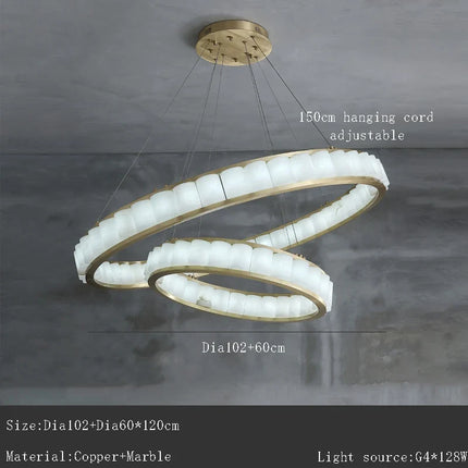 Lustre grand luxe en marbre naturel espagnol pour hôtel — LZ4P9XQ