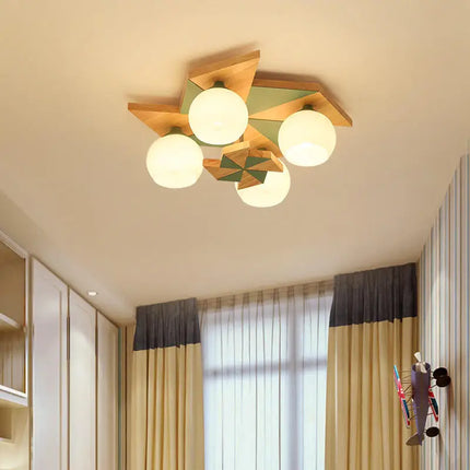 Plafonnier moulin à vent en rondins style rétro nordique pour chambre d’enfant — LZ4X9T2