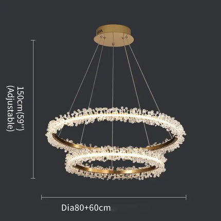 Lustre en cristal avec anneau doré pour suspension intérieure — LZ4X9M