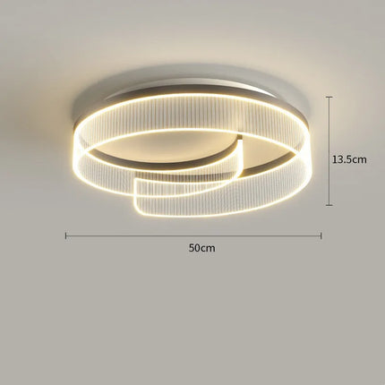 Plafonnier LED moderne avec abat-jour rond en acrylique transparent — LZ4QJ7M