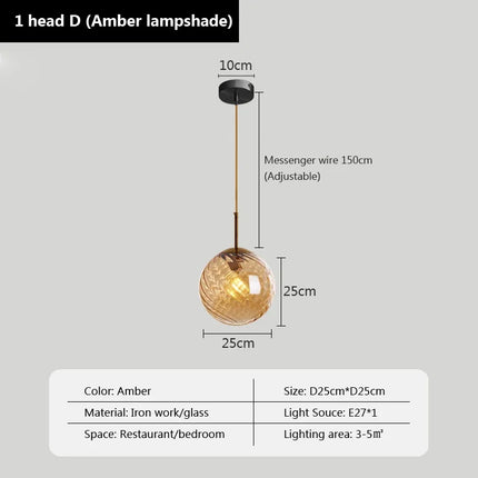 Suspension en verre pour éclairage décoratif intérieur moderne — LZ4X9T