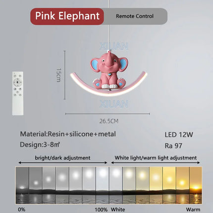 Suspension enfant avec motifs licorne, éléphant et ours créatifs — LZ4X9T