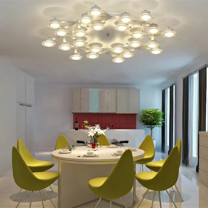 plafonnier moderne à led en forme d'étoiles avec abat-jour en acrylique