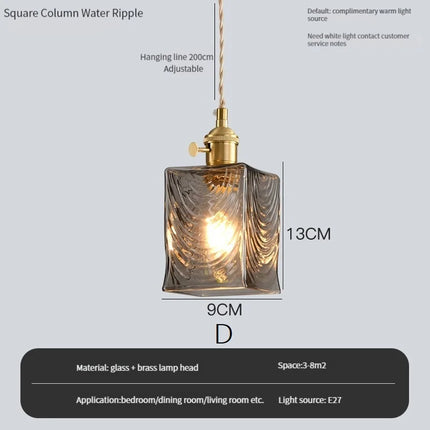 Lustre vintage Edison avec abat-jour en verre cristal pour bar loft — LZ4X9T2