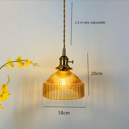 Suspension Casbelle avec abat-jour en verre rétro — LZ4Q7M9
