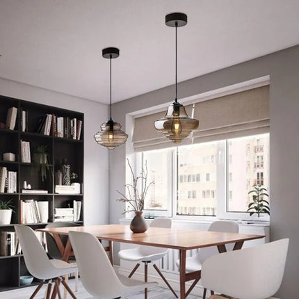 Suspension industrielle en verre élégante — LZ4D9XQ