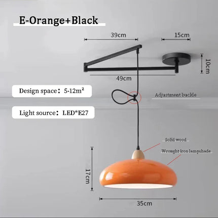 Lustres à bascule de Table à manger modernes LED peuvent être déplacés lampes à long poteau nordique Simple télescopique pliant lustre à bras Long