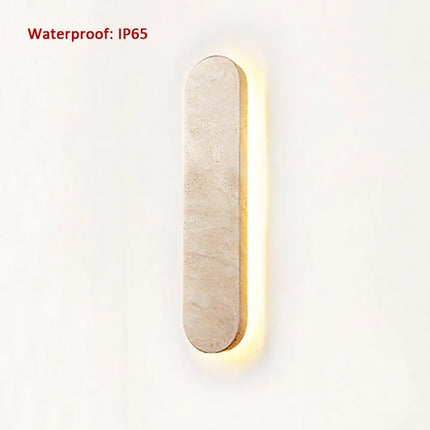Scandinavie Wabi Sabi Hôtel Couloir Cour Entrée Moderne Pierre Naturelle Extérieure Beige 40CM LED Applique Étanche Appliques Murales