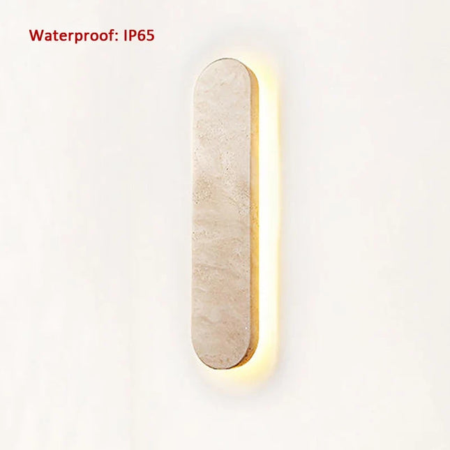 Scandinavie Wabi Sabi Hôtel Couloir Cour Entrée Moderne Pierre Naturelle Extérieure Beige 40CM LED Applique Étanche Appliques Murales