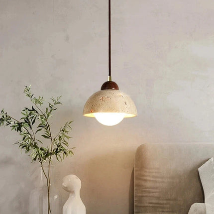 Suspension en marbre jaune style Wabi-Sabi pour salle à manger et restaurant — LZ4X9Q7
