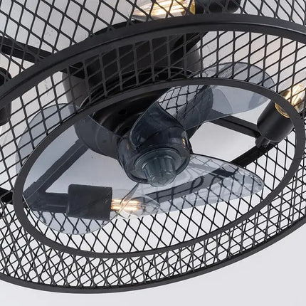 Plafonnier ventilateur télécommandé style industriel pour loft — LZ4G7XQ