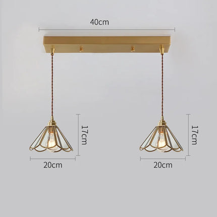 Suspension LED nordique en verre et cuivre moderne — LZ4X9T2