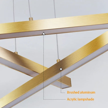 Suspension en cuivre avec bande dorée pour décoration intérieure — LZ4X9T2
