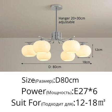 Lustre suspension nordique en verre blanc pour plafond — LZ4M9Q2