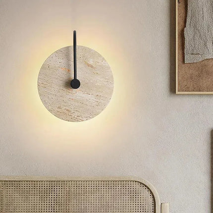 Applique murale japonaise en travertin jaune avec éclairage LED pour décoration hôtel — LZ4X9T1