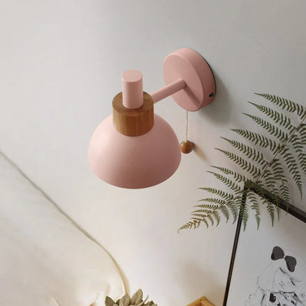 Applique murale en bois à interrupteur à tirette style nordique — LZ4X9T