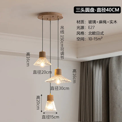 Lustre suspension nordique japonais à trois têtes design créatif — LZ4X9M