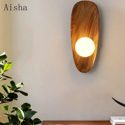 Applique murale LED en bois de noyer naturel — LZ4X9T2