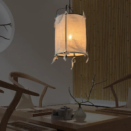 Suspension japonaise décorative en fer et lin — LZ4X9Q2F