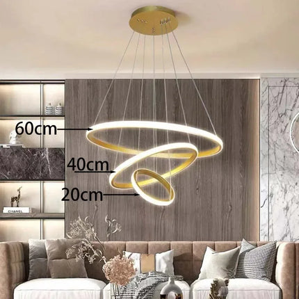 Lustre moderne rond à trois cercles design élégant — LZ4X9P2Q